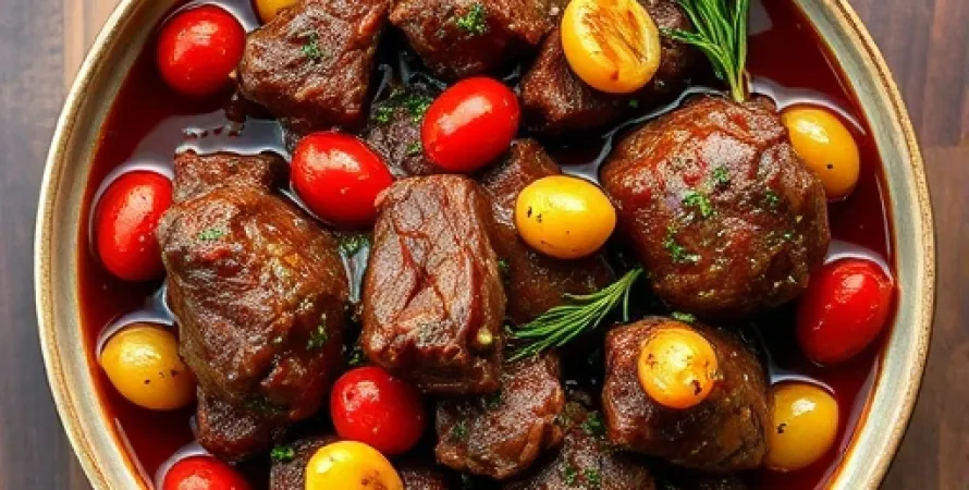 Daube de boeuf aux petits oignons