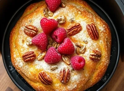 Gaufres aux framboises et noix de pecan
