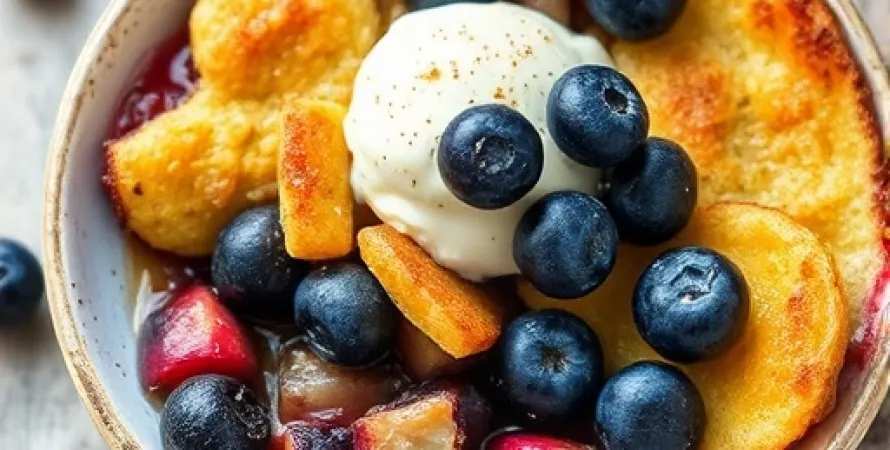 Cobbler aux bleuets et au grain de maïs