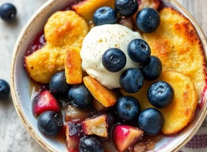 Cobbler aux bleuets et au grain de maïs