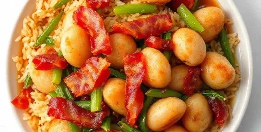 Riz frit au bacon