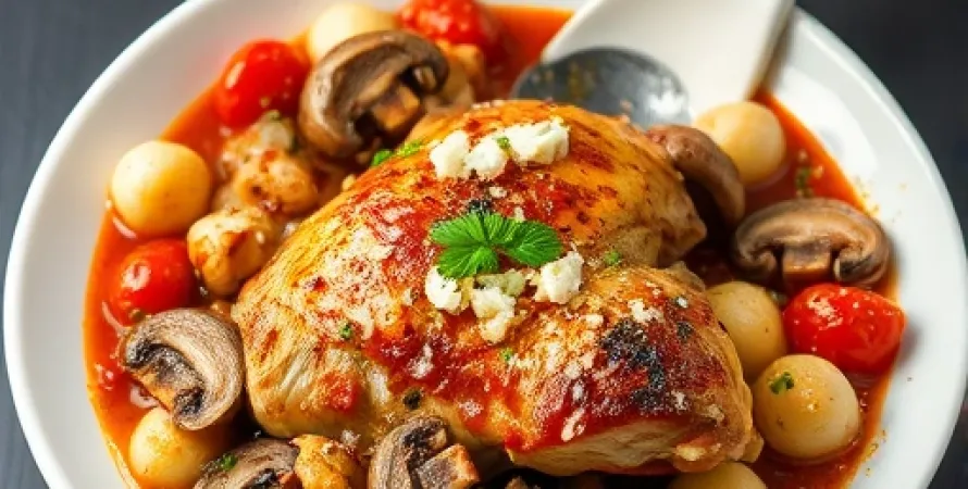 Poulet sicilien au poêle