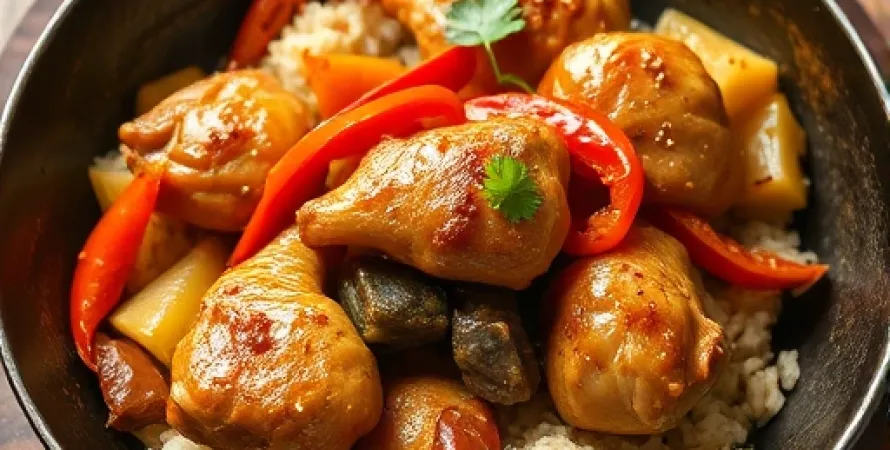 Poulet sauté aux poivrons