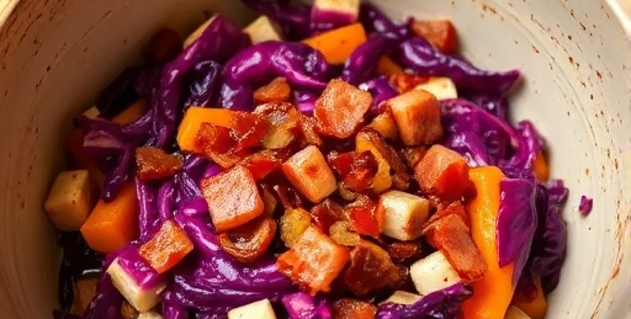 Chou rouge au bacon