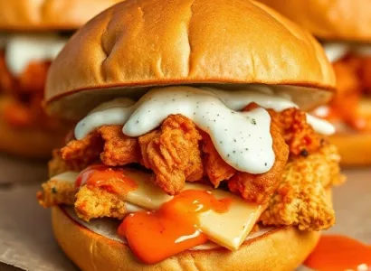 Sandwichs au poulet Buffalo panés