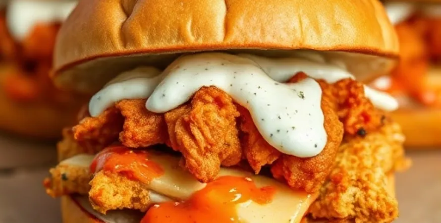 Sandwichs au poulet Buffalo panés