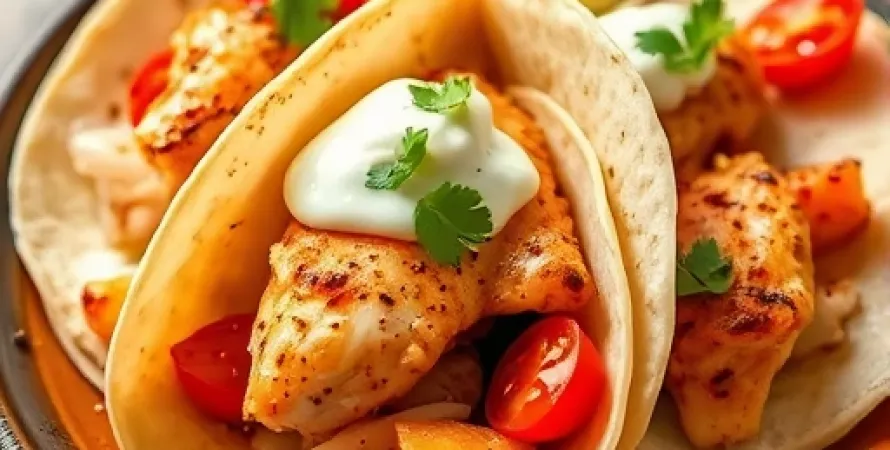 Tacos de poisson sains avec crème au chipotle