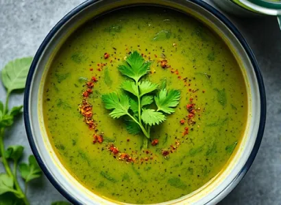 Potage d'épinard et coriandre