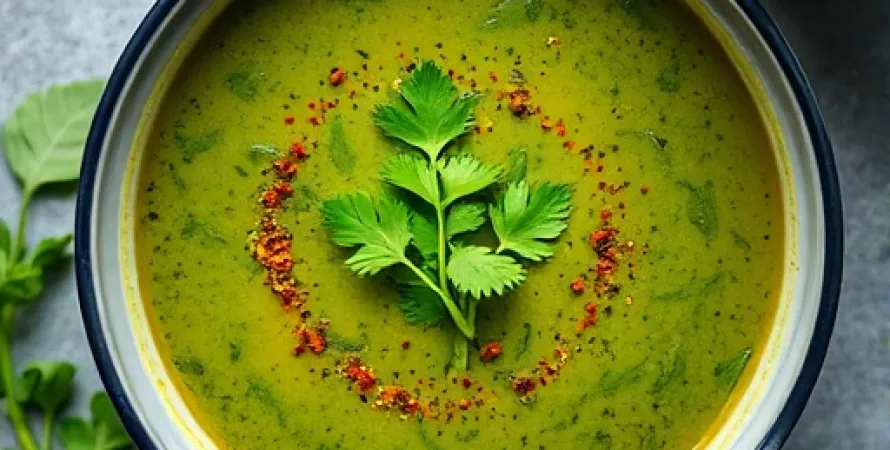 Potage d'épinard et coriandre