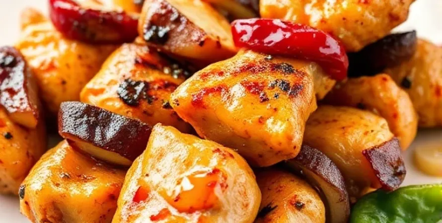 Brochettes de poulet au miel