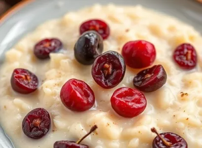 Crème de riz aux cerises séchées
