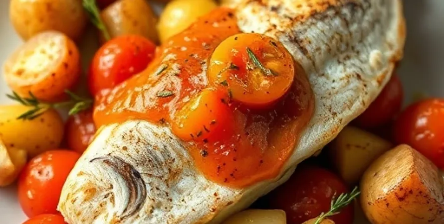 Poisson au grapefruit et pommes de terre