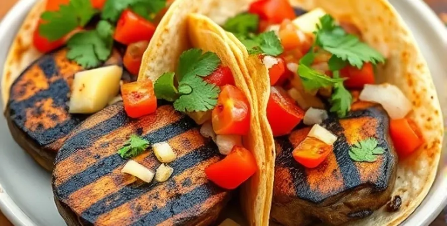 Tacos de champignons Portabella et Poblanos
