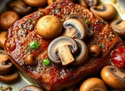 Steak aux champignons