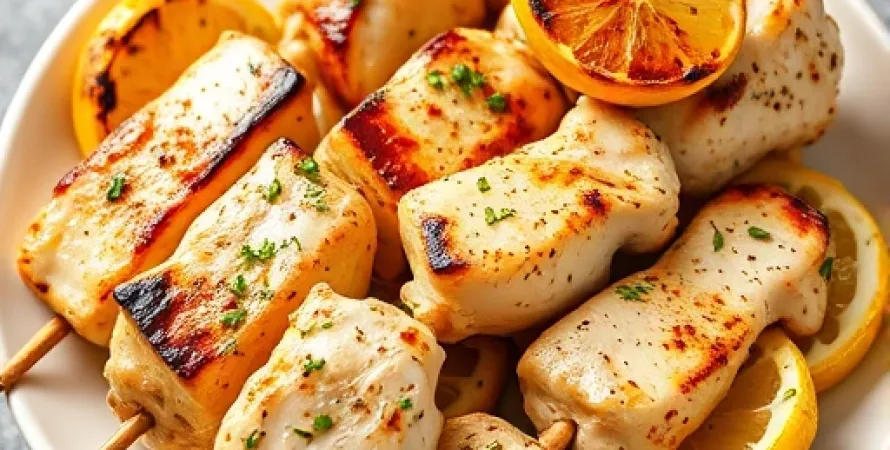 Brochettes de poulet grecques
