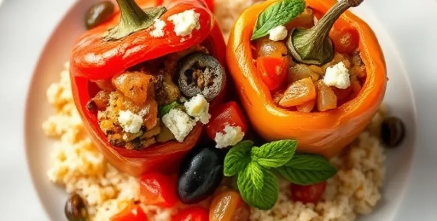 Poivrons farcis méditerranéens