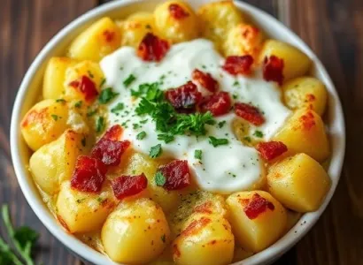 Pommes de terre au fromage et ail