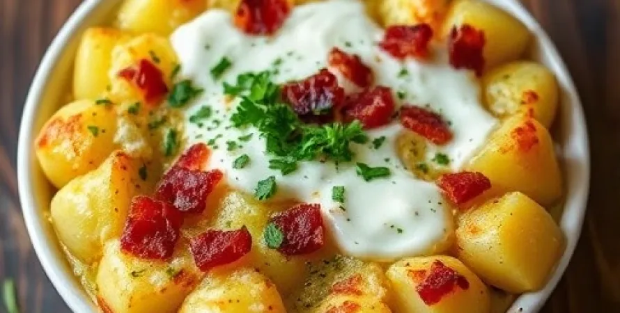 Pommes de terre au fromage et ail