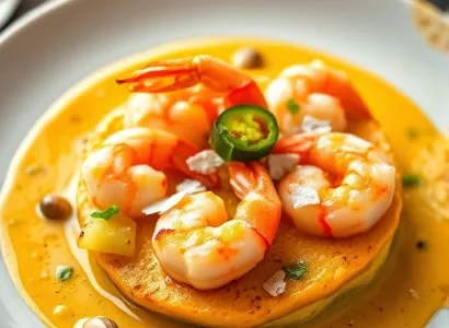 Tartine de crustacés au curry
