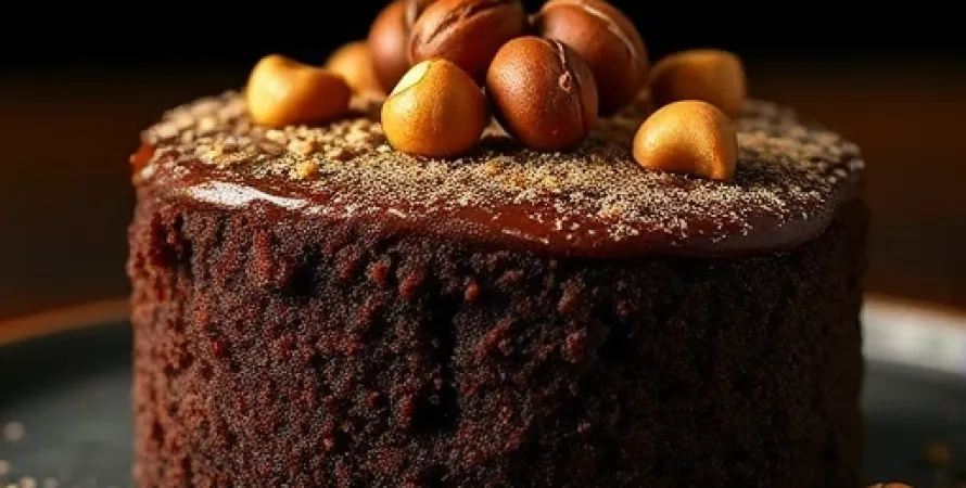 Gâteau au chocolat et noisettes