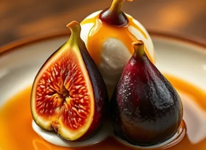 Figues au caramel et glace