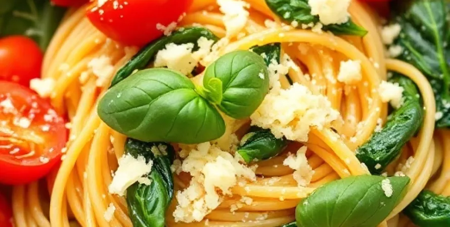 Pâtes aux Tomates et Épinards