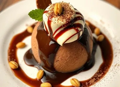 Glace italienne au chocolat et pistache