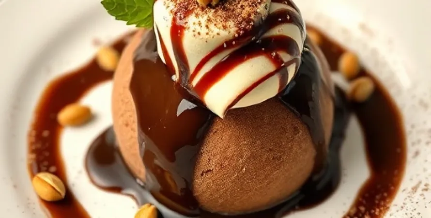 Glace italienne au chocolat et pistache