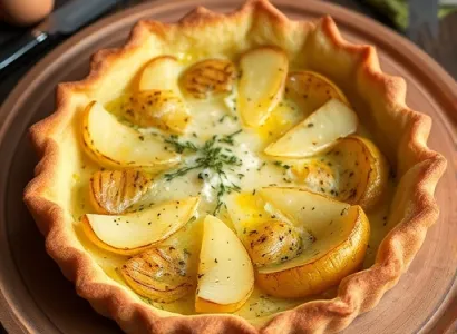 Tarte au fromage de chèvre et pommes de terre