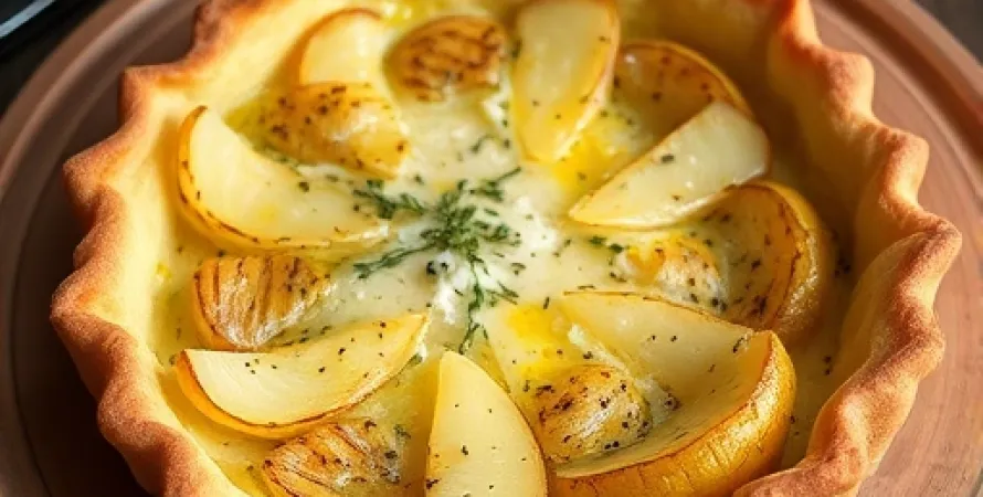 Tarte au fromage de chèvre et pommes de terre