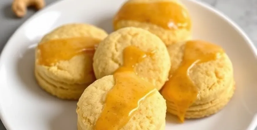 Biscuits au cashew avec glaçe au beurre brulé
