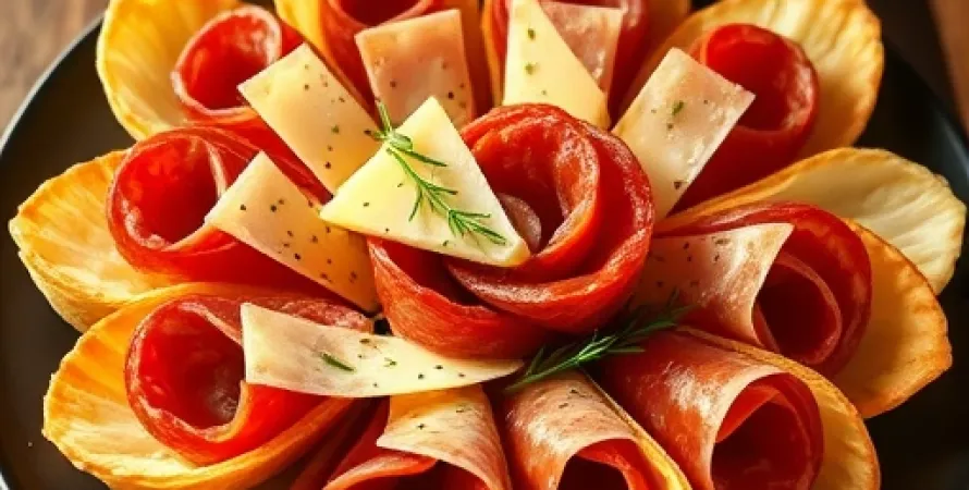 Rouleaux de salami et parmesan