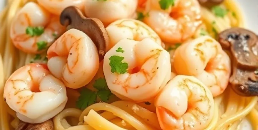 Pâtes crémeuses aux crevettes