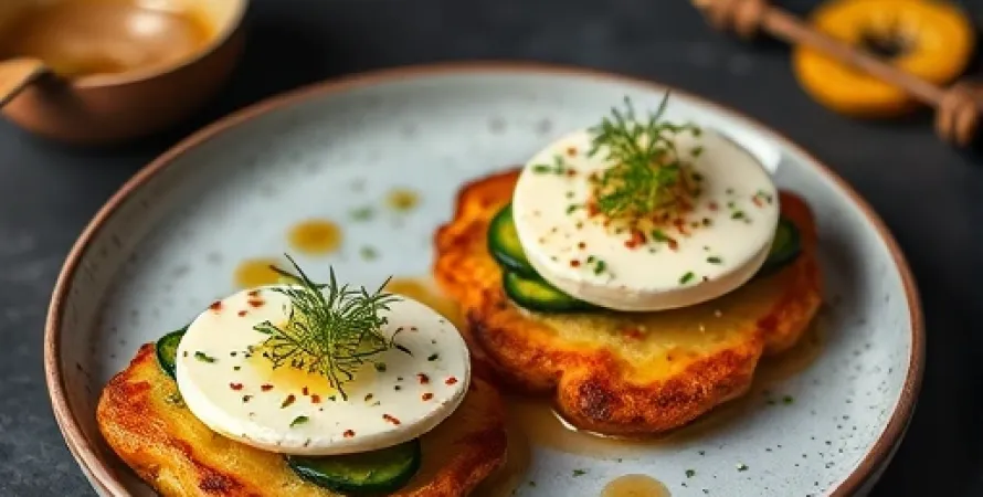Galettes de courgette et patate douce au fromage