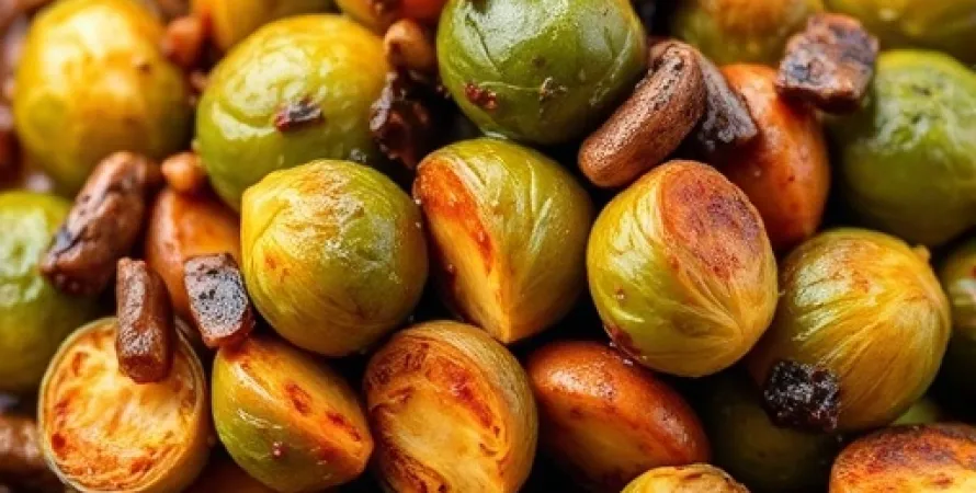 Chou de Bruxelles et champignons au four