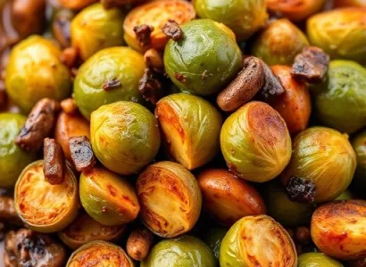 Chou de Bruxelles et champignons au four