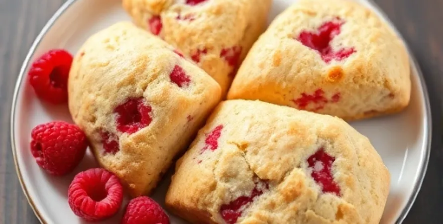Scones aux framboises