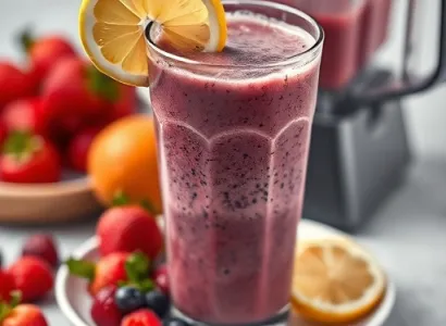 Smoothie aux fruits rouges et citron