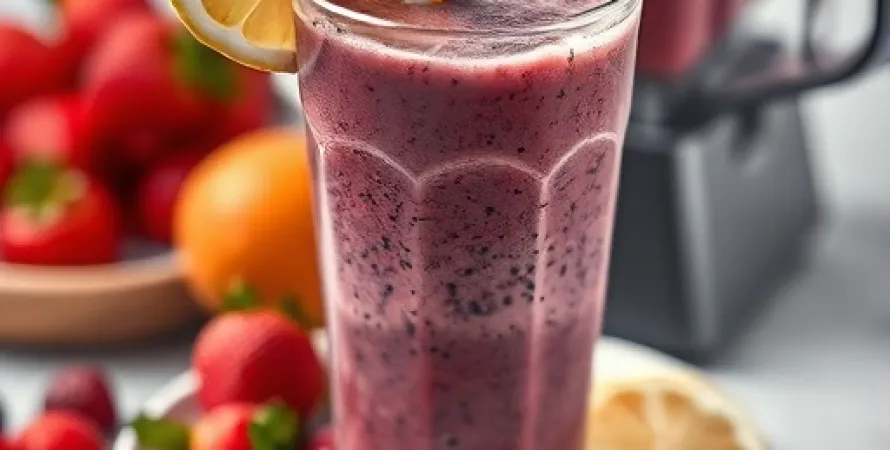 Smoothie aux fruits rouges et citron