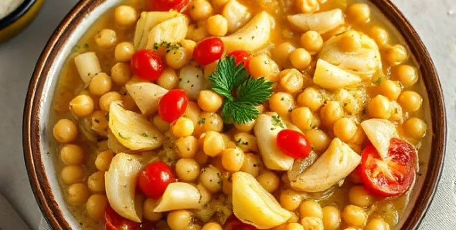 Ragoût d'artichauts et de pois chiches