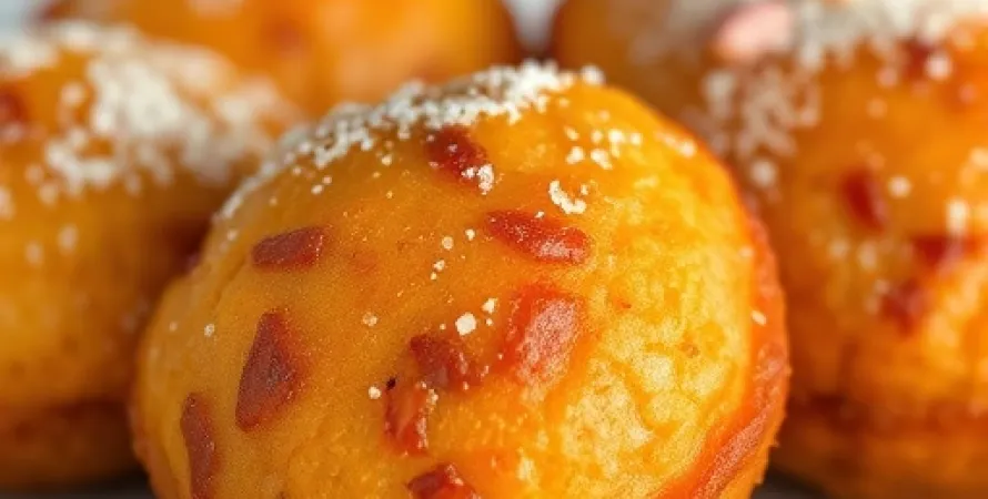 Beignets de patates douces au jambon