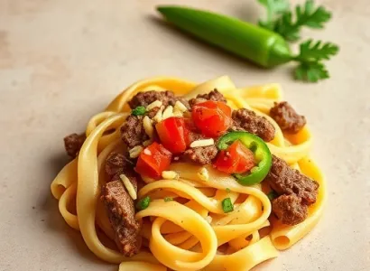 Pâtes créatives au boeuf et au fromage