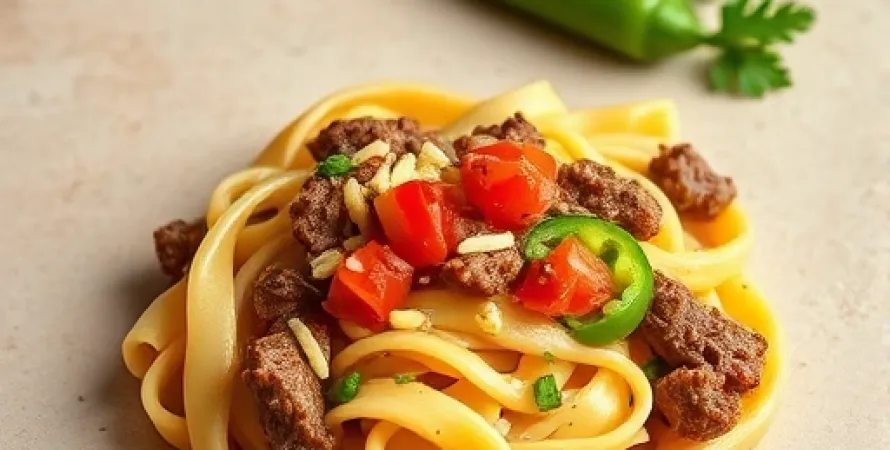 Pâtes créatives au boeuf et au fromage