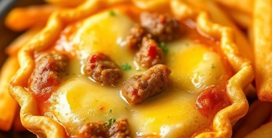 Tarte aux fromages et frites