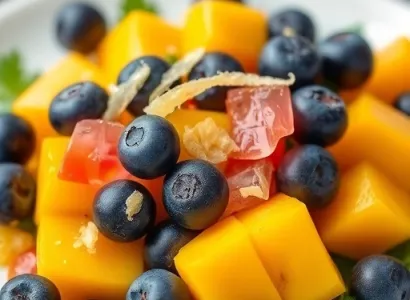 Salade de mangue aux myrtillies et au gingembre