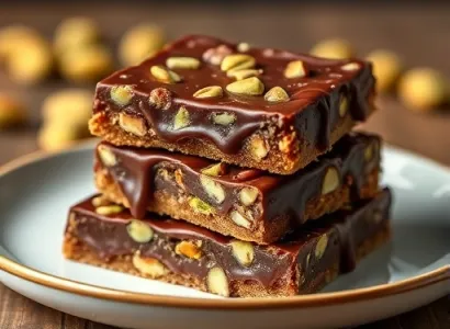 Barres au chocolat et beurre de pistache