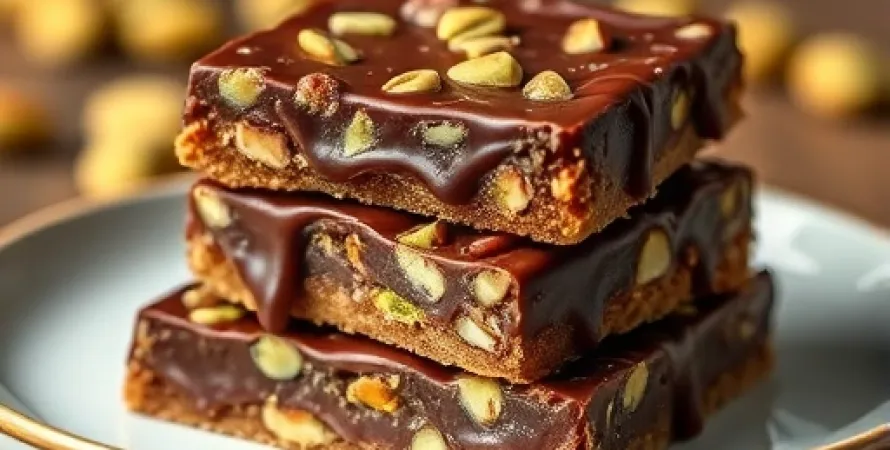 Barres au chocolat et beurre de pistache
