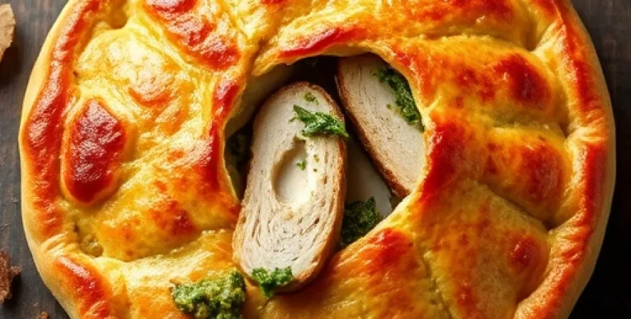 Calzone au poulet pesto