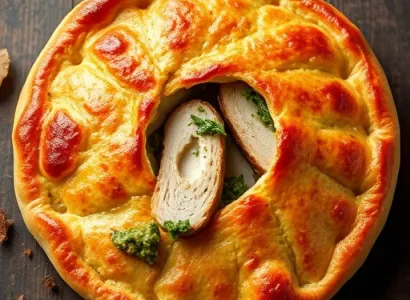Calzone au poulet pesto