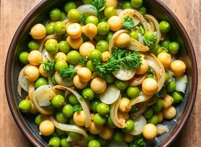 Pois et céleri sautés